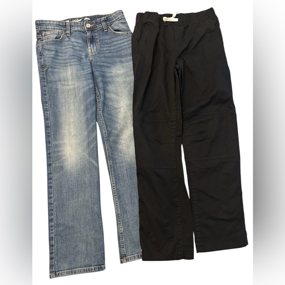 Cat & Jack Boys 14 Straight Jeans Stretch & Boys 14 Straight Black Pants- BUNDLE - Picture 1 of 11